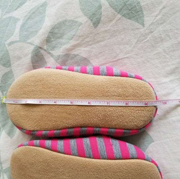 Fuschia & Grey Striped House Slippers - Picture 4 of 6
